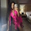 Women Sexy Mesh See Through Dress Y2K Rose Red Ruffles Bodycon Midi Carousel 5