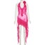 Women Sexy Mesh See Through Dress Y2K Rose Red Ruffles Bodycon Midi Carousel 7