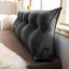 120CM Cotton Linen Filled Triangular Wedge Bed Cushion-Black Gray Carousel 8