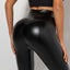 Sexy PU Leather Leggings Women's High Waist Elastic Hip Lifting Shiny Carousel 5