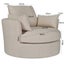 Austin Swivel Linen Snuggle Armchair Beige Carousel 3