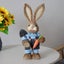 Year Easter Straw Easter Rabbit Decoration with Clothes Happy Easter Carousel 6