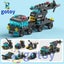 123Pcs 6 In 1 Mini SWAT Police Truck Model Building Blocks Helicopter Car Carousel 3