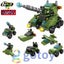 138Pcs 6 In 1 Military Vehicles Tank Sets Model Building Blocks Figures Bricks Carousel 5