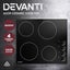Devanti Ceramic Cooktop 60cm Electric Kitchen Burner Cooker 4 Zone Knobs Control Carousel 4