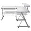 Artiss Corner Metal Pull out Table Desk - White Carousel 3