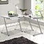 Artiss Corner Metal Pull out Table Desk - White Carousel 7