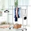 6ft Garment Rack Double Rail Commercial Clothes Rolling Collapsible Hanger Stand Carousel 7