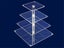 4 Tier Cake Stand - Clear Acrylic - 30cm x 30cm Base Carousel 1