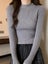 ZOKI Simple Women Sweater Winter Stand Collar Fashion Pullover Carousel 5