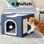 Cat Cave for Pet Cat House with Hanging Ball and Scratch Pad-Blue Carousel 4