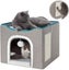 Cat Cave for Pet Cat House with Hanging Ball and Scratch Pad-Gray Carousel 6