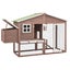 Chicken Coop with Nest Box Mocha and White Solid Fir Wood Oibnll Carousel 3