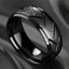 Men's Titanium Gun-Metal Black Band with Edgy Groove Detailing Carousel 1