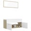 Bathroom Furniture Set White and Sonoma Oak Chipboard Tbibnki Carousel 4