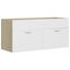 Bathroom Furniture Set White and Sonoma Oak Chipboard Tbibnki Carousel 8