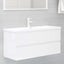 Bathroom Furniture Set Glossy Look White Chipboard Tbiolon Carousel 10