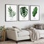 3pcs Modern Green Leaves Watercolor Posters Canvas Painting Wall Art Carousel 3