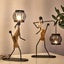 Nordic Metal Candlestick Abstract Character Sculpture Candle Holder Carousel 3