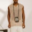 HOUZHOU Khaki Knit Mesh Vest Men Transparent Sexy Men's Tank Tops See Carousel 2