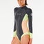 Surf Swimsuit Long Sleeve Leaves Printed Swimwear Women Zipper One Carousel 1