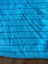 Teal blue & brown striped sweatshirting fabric (.95 m) Carousel 1
