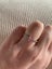 Pink crystal square Sterling silver Royal Essence ring Carousel 5