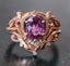 *CLEARANCE* Fancy Oval-Cut Ruby & CZ Diamond Ring Set / 18KGP Rose Gold - S9 Carousel 2