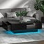 Artiss Coffee Table Led Lights High Gloss Storage Drawer Modern Furniture Black Carousel 8