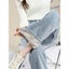 Winter Thick Velvet Women High Waist Skinny Wide Leg Jeans Simple Carousel 7