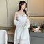 Autumn Winter 2PCS Sexy Thick Warm Gold Velvet Lace Nightgown Robe Carousel 3