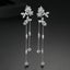 Silver Crystal Tassel Drop Earrings "Bali" Carousel 3