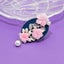 Ayana Cherry Blossom Brooch - Pink & Blue, Resin, Enamel, Oval, Pin, Flowers,... Carousel 3