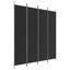 4-panel Room Divider Black 200x220 Cm Fabric Tpbxbo Carousel 8