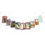 Creative 9-Piece 7-Inch Home Rectangular Paper Frame with Wood Clips Carousel 7