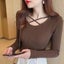 New Wome Round collar Set head Sweater Autumn Long Sleeve Slim Carousel 2