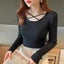 New Wome Round collar Set head Sweater Autumn Long Sleeve Slim Carousel 3