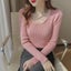 New Wome Round collar Set head Sweater Autumn Long Sleeve Slim Carousel 4