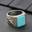 Brand New Men's Ring 925 Silver Turquoise Stone Ring Jewellery*Hot SALE Carousel 13