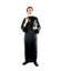 Mens Priest Costume Robe Clerical Collar Adult Monk Vicar Religious Carousel 1
