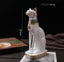 White And Gold Egyptian Goddess Bastet Cat Sitting Figurine Carousel 4