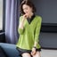 Plaid Patchwork Sweater Women Casual Loose Fake Two Piece Knit Tops Carousel 5