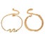 2pcs Gold Bracelet Ladies Classic Ethnic Style Bent Snake Pendant Carousel 1
