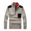 FALIZA Winter Knitted Sweaters Men Half Zip Fleece Jumpers Wool Warm Carousel 4