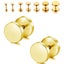 Pair Gold Flat Round Barbell Plug Stud Earrings 316 Stainless Steel Mens Unisex Carousel 1
