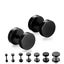 Pair Black Flat Round Barbell Plug Stud Earrings 316 Stainless Steel Mens Unisex Carousel 1