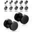 Pair Black Flat Round Barbell Plug Stud Earrings 316 Stainless Steel Mens Unisex Carousel 5