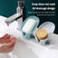 Blue Soap Box Creative Draining Soap Storage Rack Punch Free Suction Carousel 5