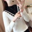 Autumn Winter Half Turtleneck Sweater Women Pullover New Stitching Carousel 5