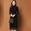 Biyaby New Lace A Line Dress Female Autumn Winter Half High Collar Carousel 4